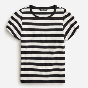 NWT J. Crew Montauk Black Ivory Striped T-shirt XS